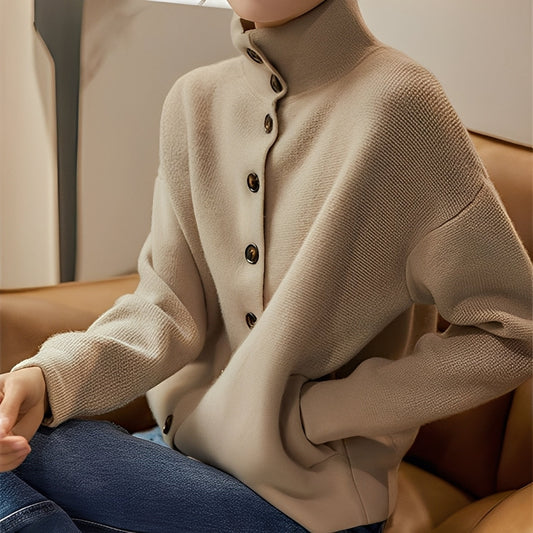Evelynn - Pull chic en maille avec col haut pour femmes