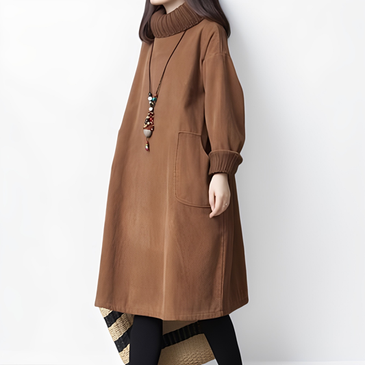 Elouise - Robe large en velours côtelé avec poches pour femmes