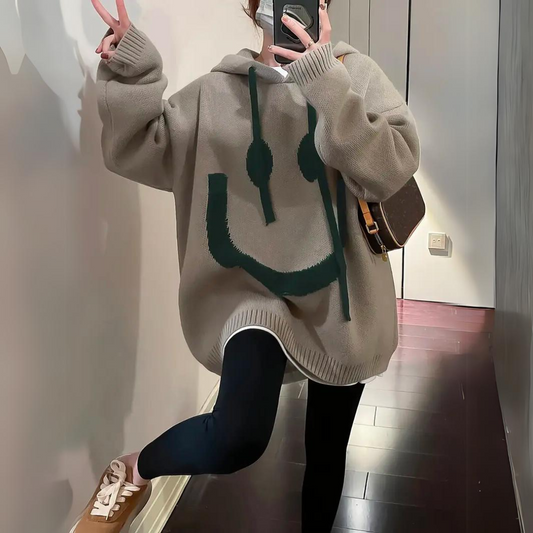 Ephah – Doux Hoodie Smiley avec Impression