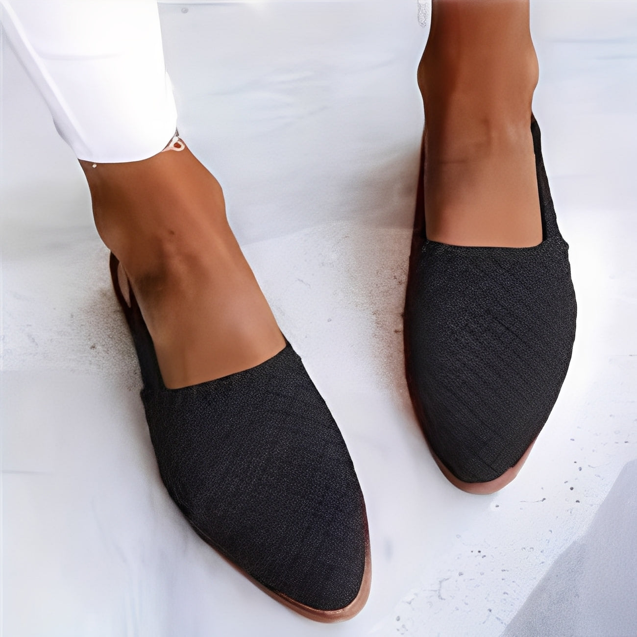 Dolores - Sandales plates pour femmes en cuir tressé
