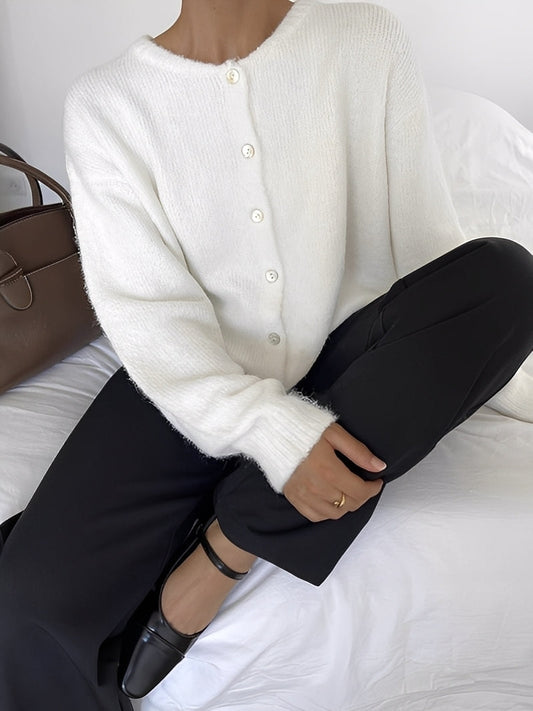 Rowena - Manteau rétro en laine avec boutons pour femmes