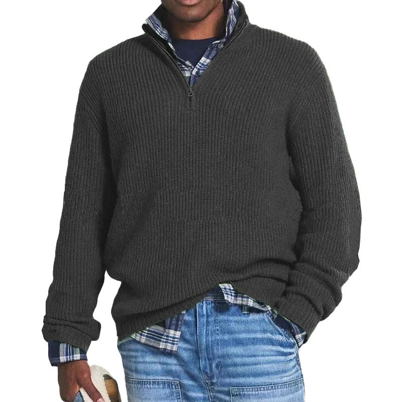 Charlton - Pull en cachemire avec fermeture éclair pour hommes