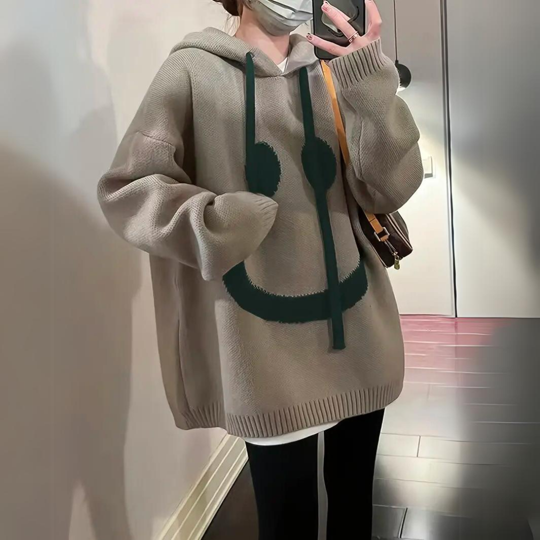 Ephah – Doux Hoodie Smiley avec Impression