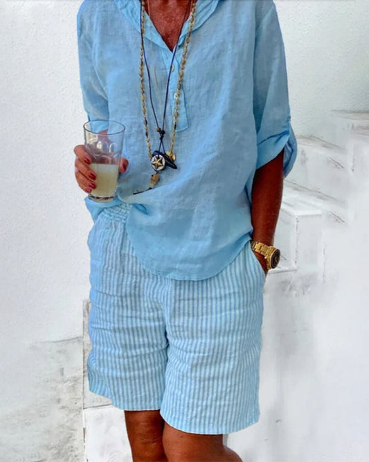 Élise – Shorts à motifs ligné