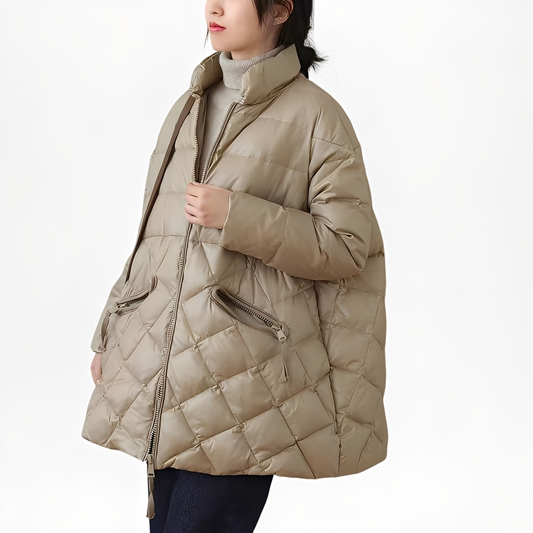Emily - Manteau chaud avec poches à fermeture éclair pour femmes