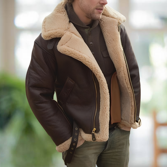 Leandro – Veste en cuir pour hommes style biker