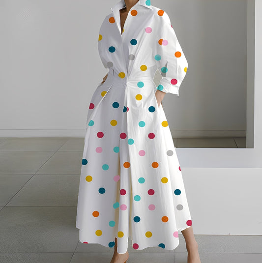 Lavina - Robe ample à manches longues avec poches pour femmes