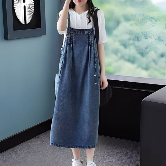 Kelsey - Robe en jean décontractée avec poches pour femmes