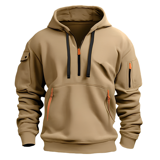Cornell - Sweat à capuche ample et relax avec fermeture éclair pour hommes