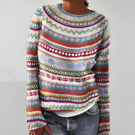 Heather - Pull basique en maille avec motif pour femmes