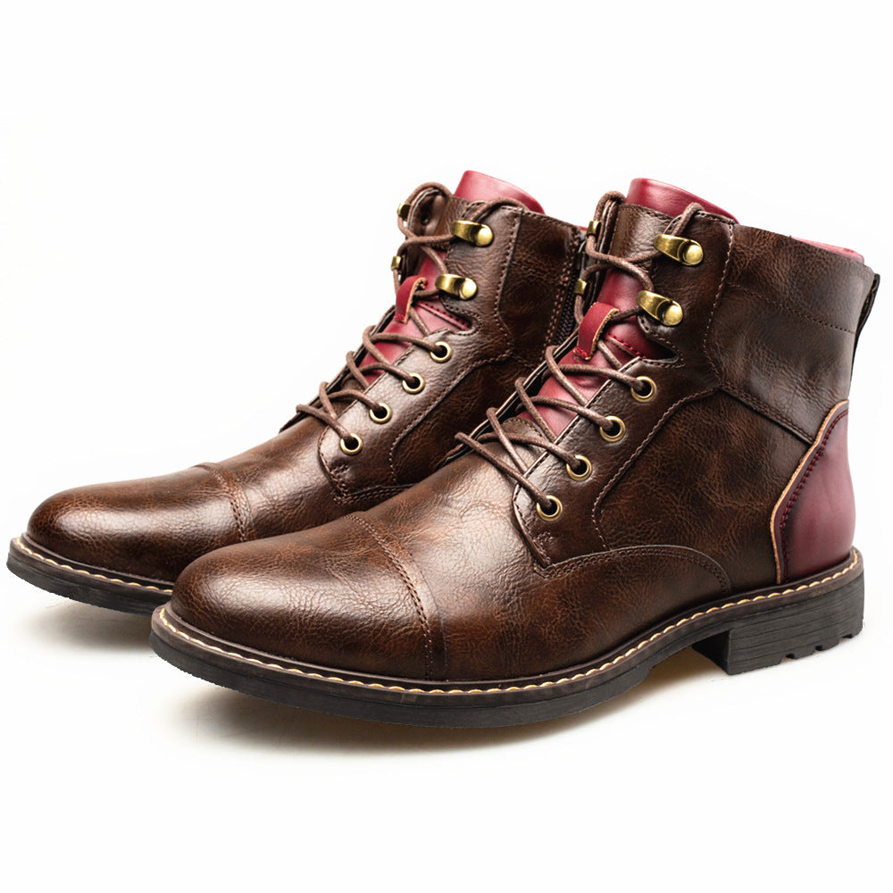 Louis - Bottes en cuir vintage avec fermeture éclair pour hommes