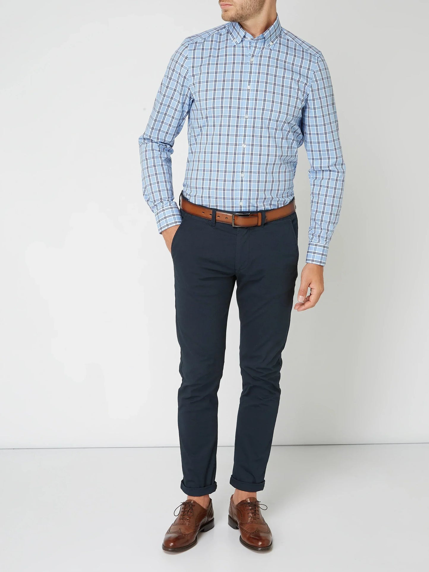 Louis – Chemise en coton à motifs tartan
