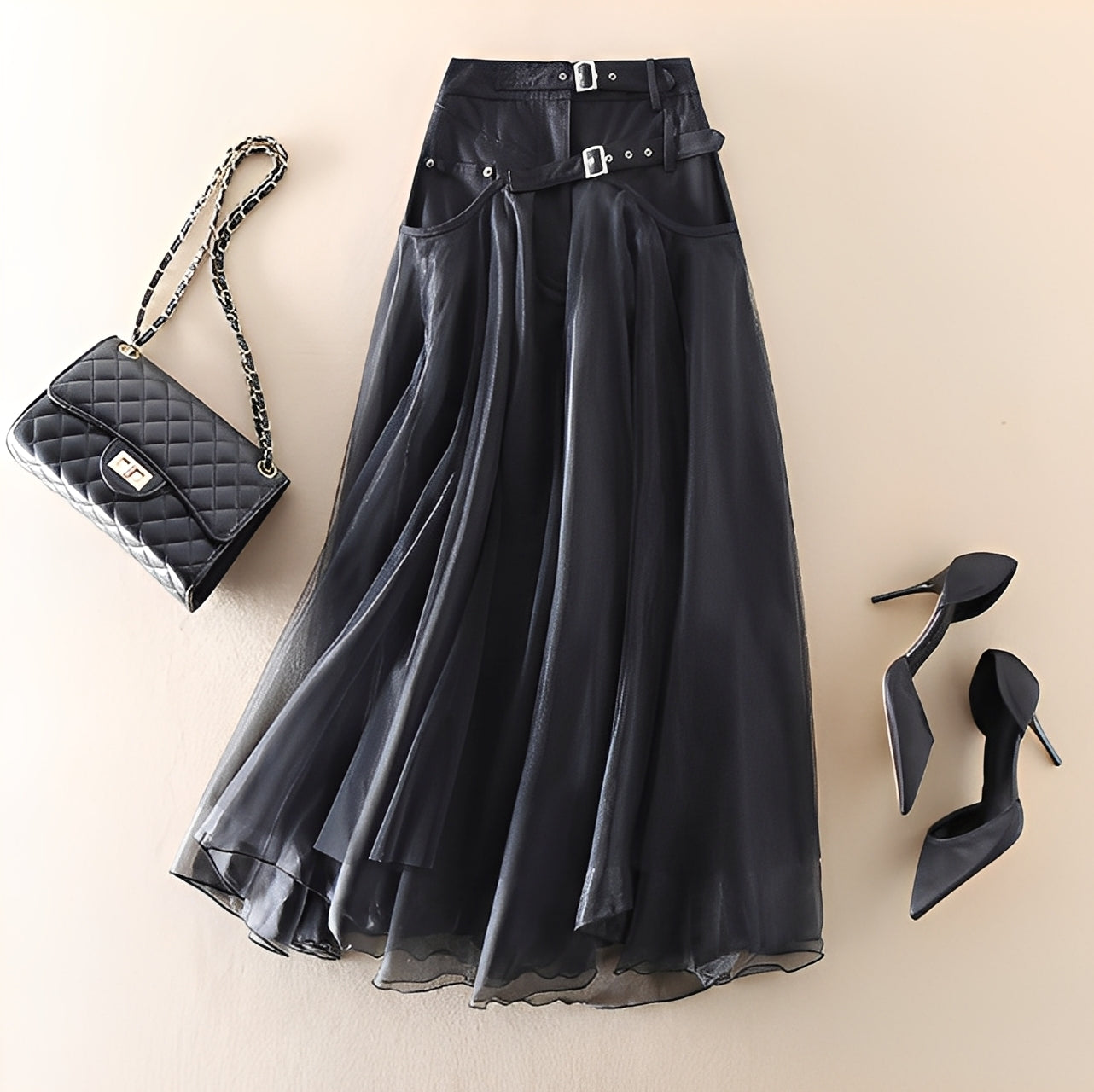 Emmeline - Jupe moderne en tulle avec patchwork pour femmes