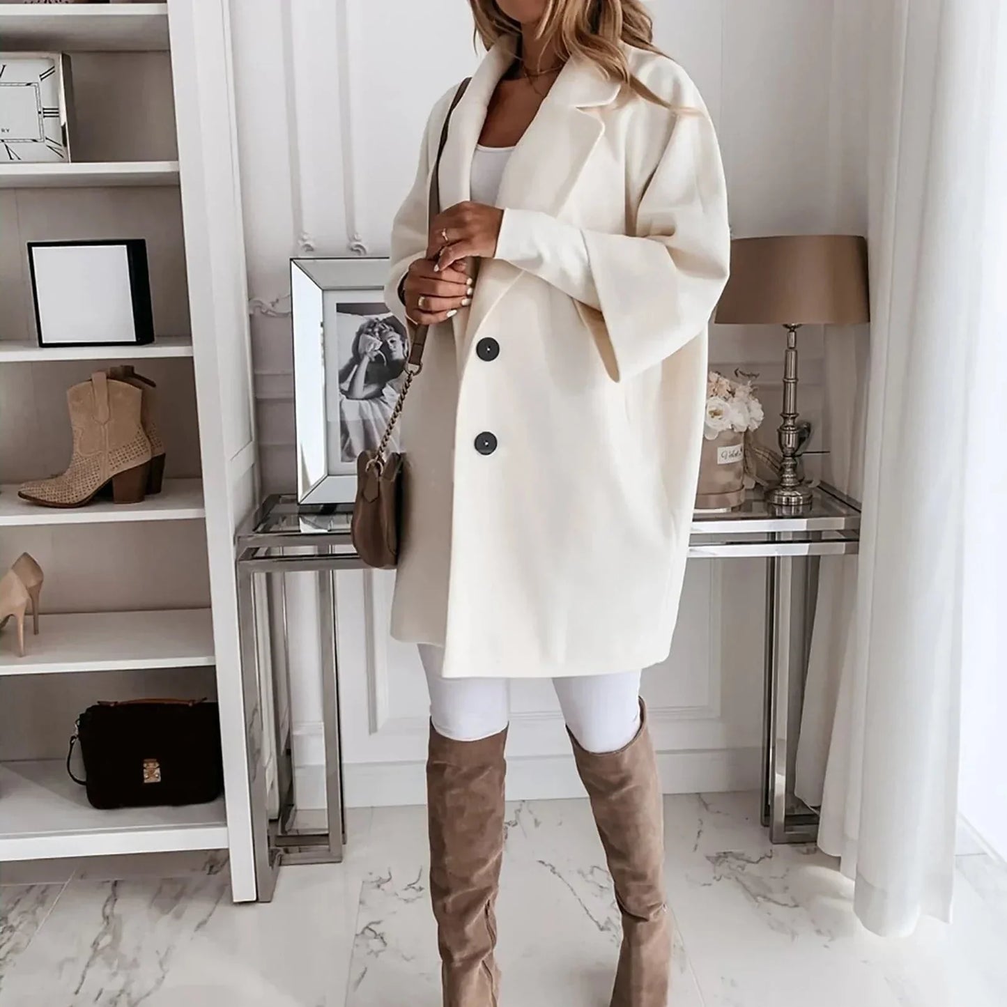 Lindsie - Veste relax avec boutons pour femmes