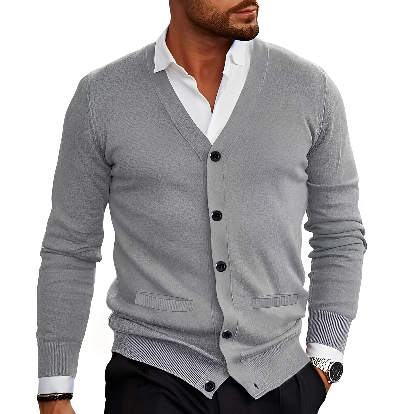 Kyler - Cardigan tendance avec boutons pour hommes
