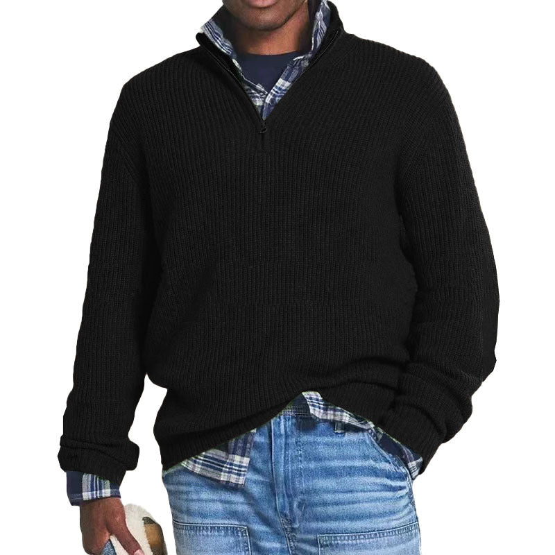 Charlton - Pull en cachemire avec fermeture éclair pour hommes
