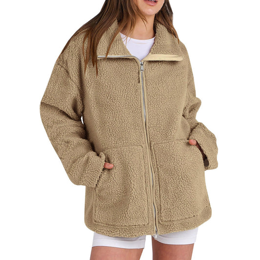Adamina - Manteau en laine décontracté avec col roulé pour femmes