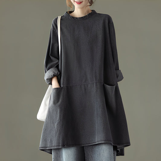 Valerie - Robe en jean longue et décontractée avec poches pour femmes