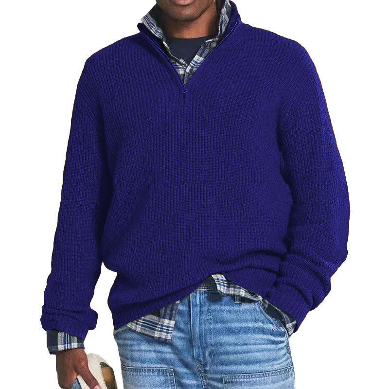 Charlton - Pull en cachemire avec fermeture éclair pour hommes