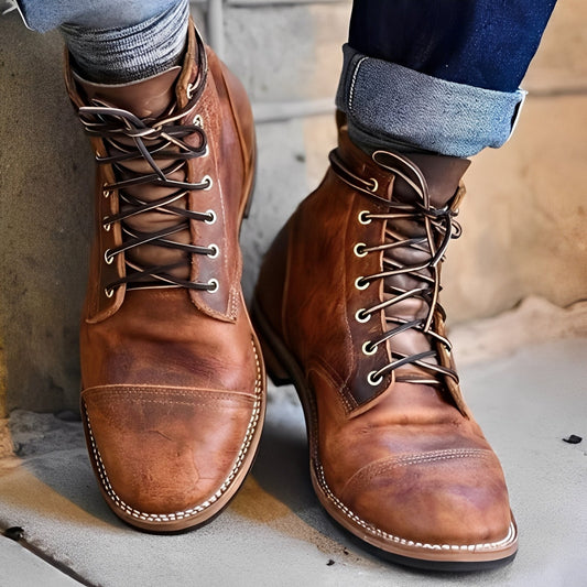 Garrick - Chaussures en cuir solides et vintage pour hommes