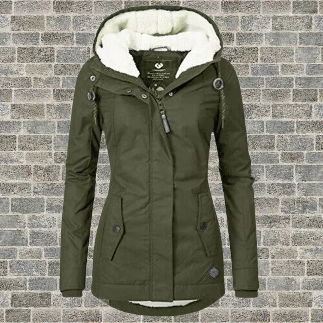 Camila – Veste en coton plissé avec capuche