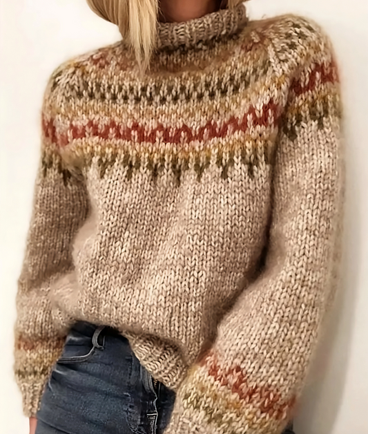 Oona – Pull islandais chaud avec col roulé
