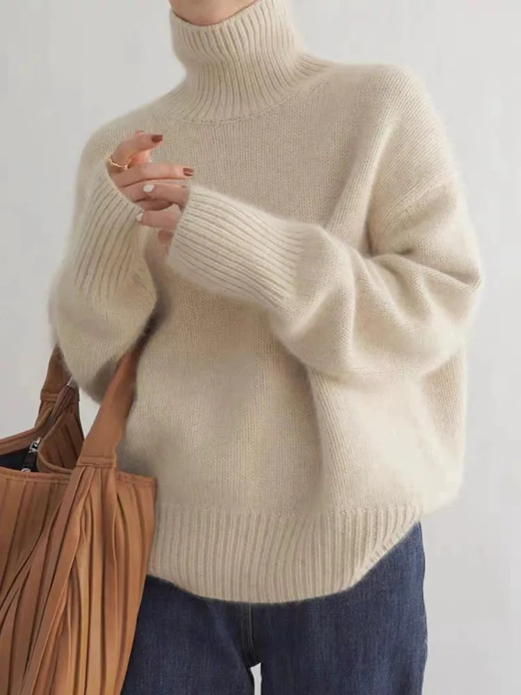 Lea – Pull Col Roulé en Cachemire