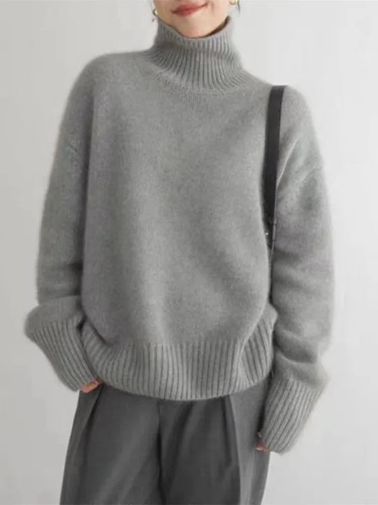 Lea – Pull Col Roulé en Cachemire