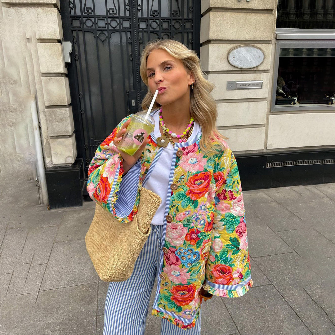 Elena – Veste Fleurie Matelassée
