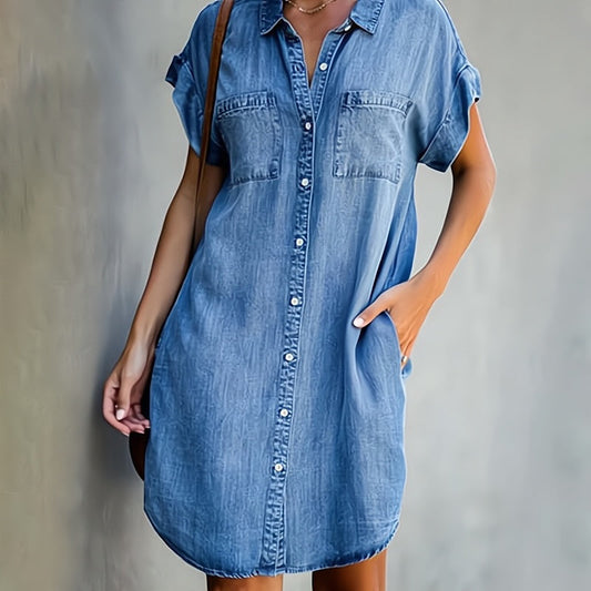 Romy – Robe chemise courte avec boutons