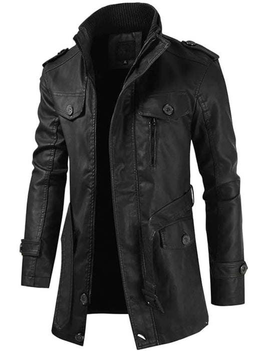 Uilleam – Longue veste en cuir pour hommes