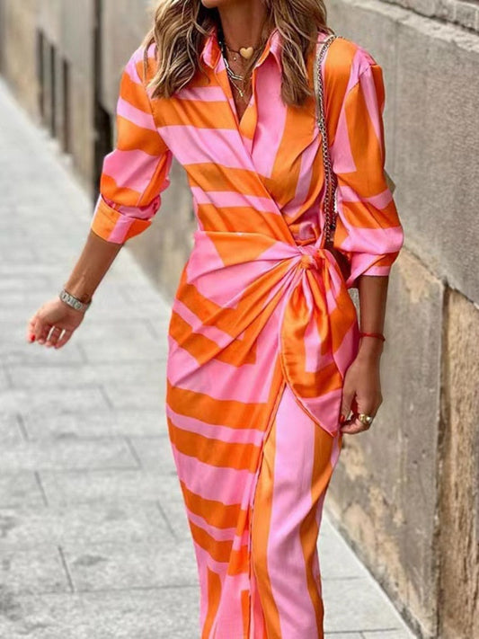 Mira – Robe portefeuille féminine avec manches 3/4