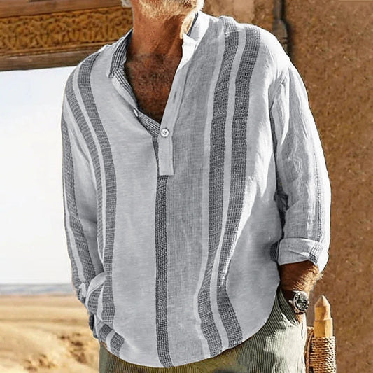 Yano – Chemise en lin vintage pour homme