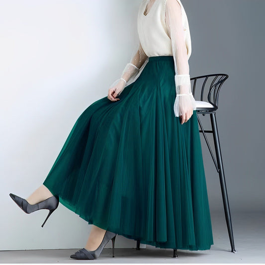 Maleah – Jupe midi plissée en tulle