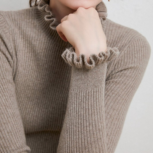 Alva – Doux Pull Col Roulé en Cachemire