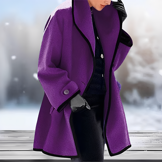 Serenova – Manteau en laine rétro avec ceinture