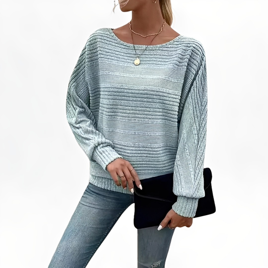 Eleanore - Pull ample à rayures, style décontracté pour femmes