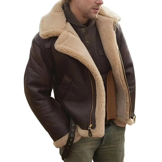 Brendon - Veste en cuir robuste et épaisse pour hommes