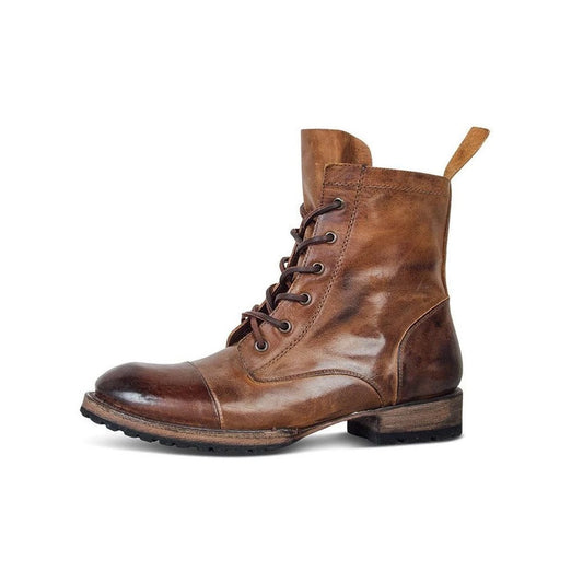 Tiberius – Bottes grises pour homme avec bout rond