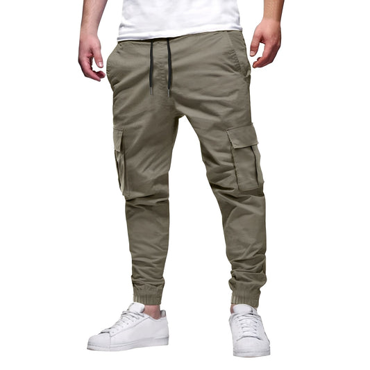 Tevin - Pantalon cargo stretch étroit et relax pour hommes