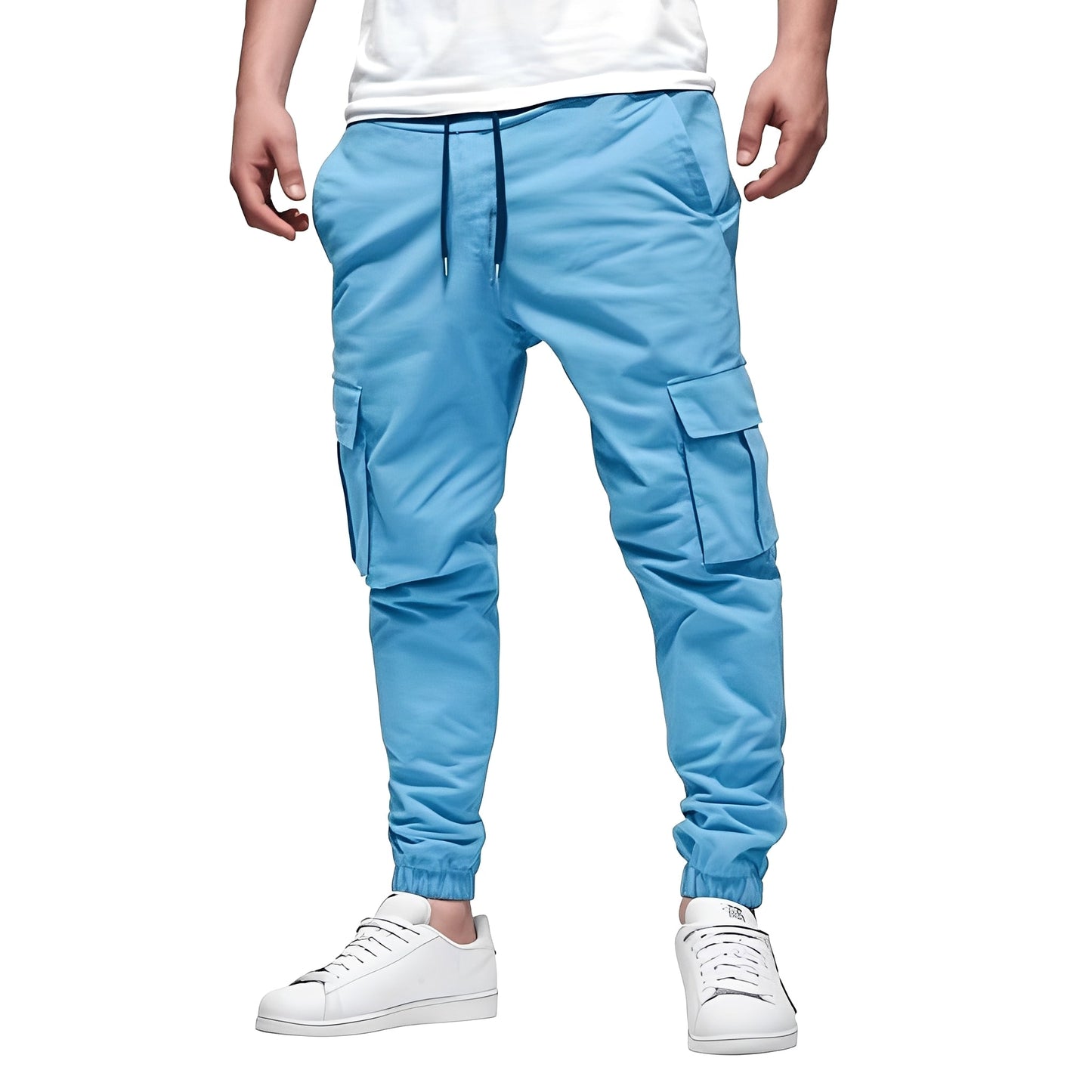 Tevin - Pantalon cargo stretch étroit et relax pour hommes