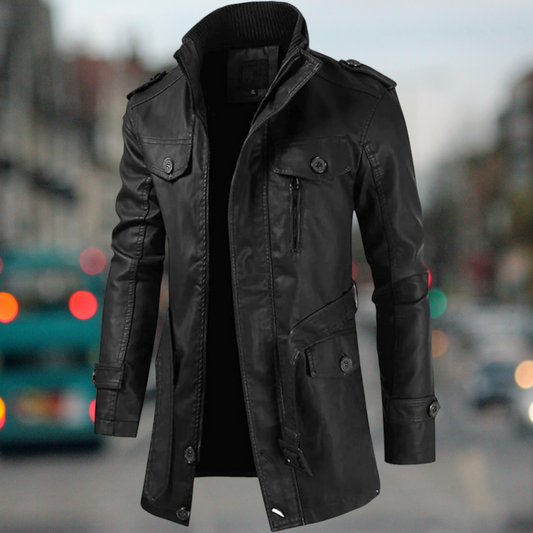 Uilleam – Long manteau en cuir pour homme