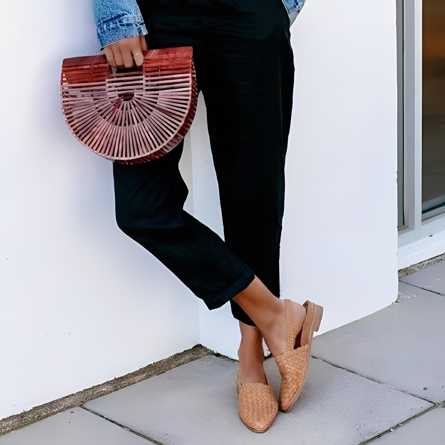 Dolores - Sandales plates pour femmes en cuir tressé