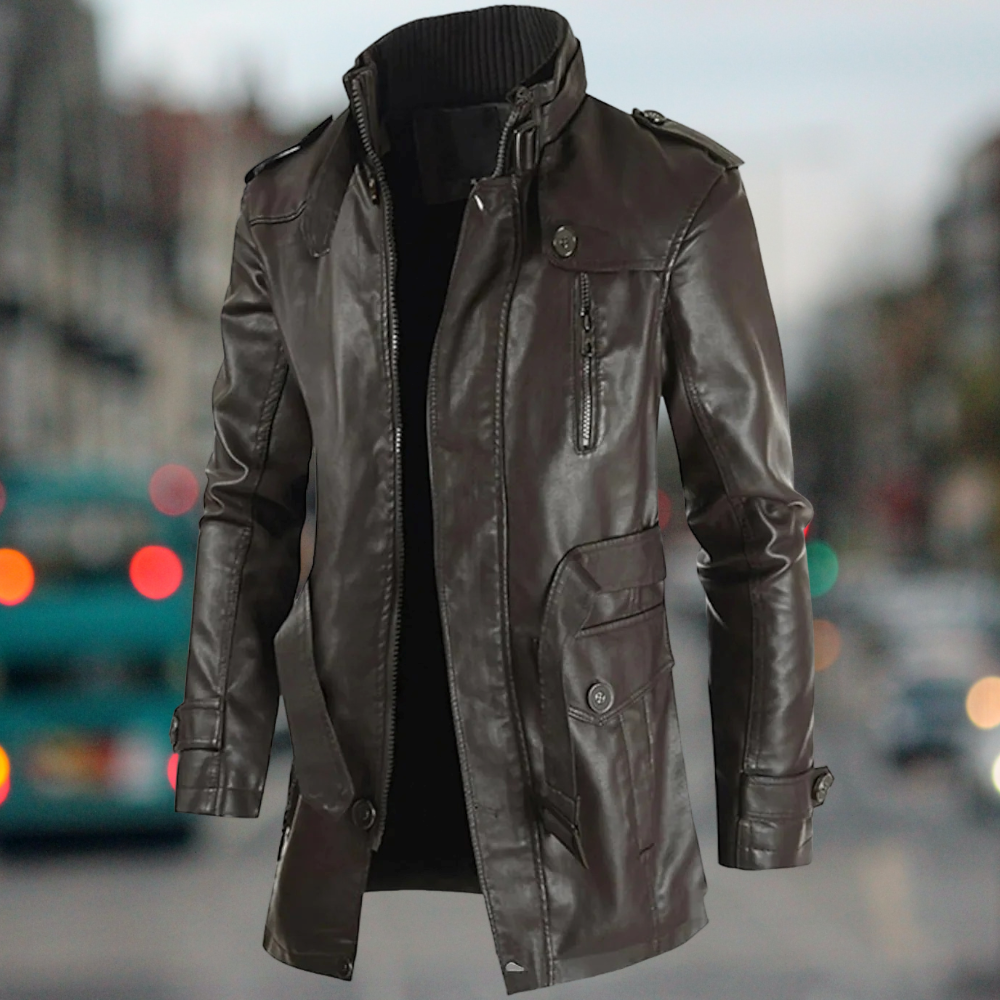Uilleam – Long manteau en cuir pour homme