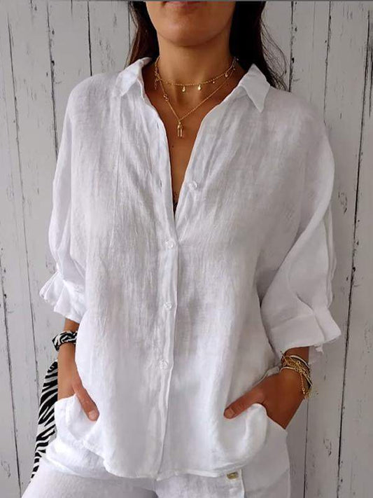 Reena – Chemise de loisir en coton-lin
