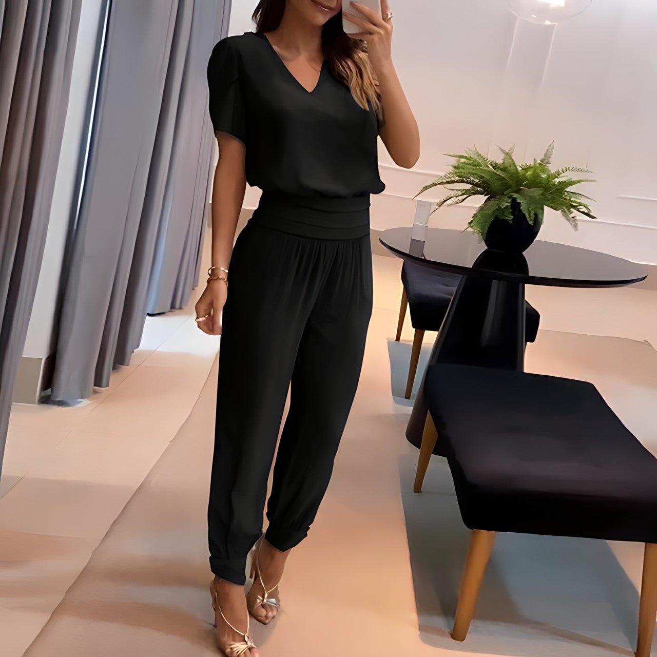 Alexandra – Ensemble de blouse et pantalon