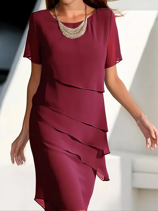 Daria – Robe en Chiffon à Étages