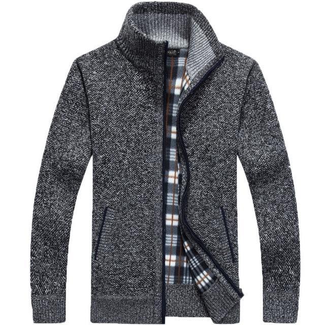 Iker – Cardigan en tricot pour hommes avec doublure en polaire