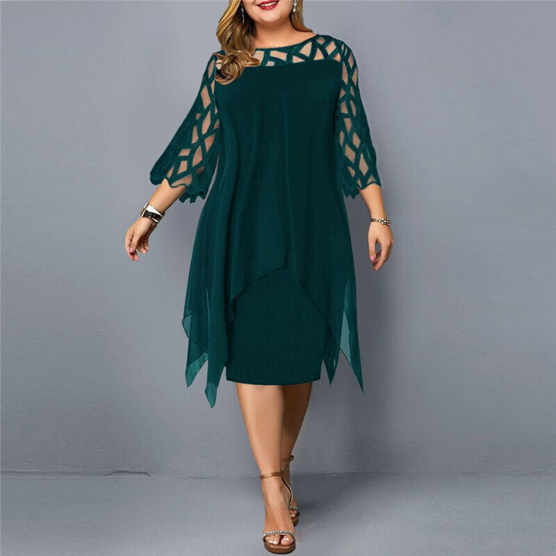 Salome – Élégante Robe Midi Grande Taille