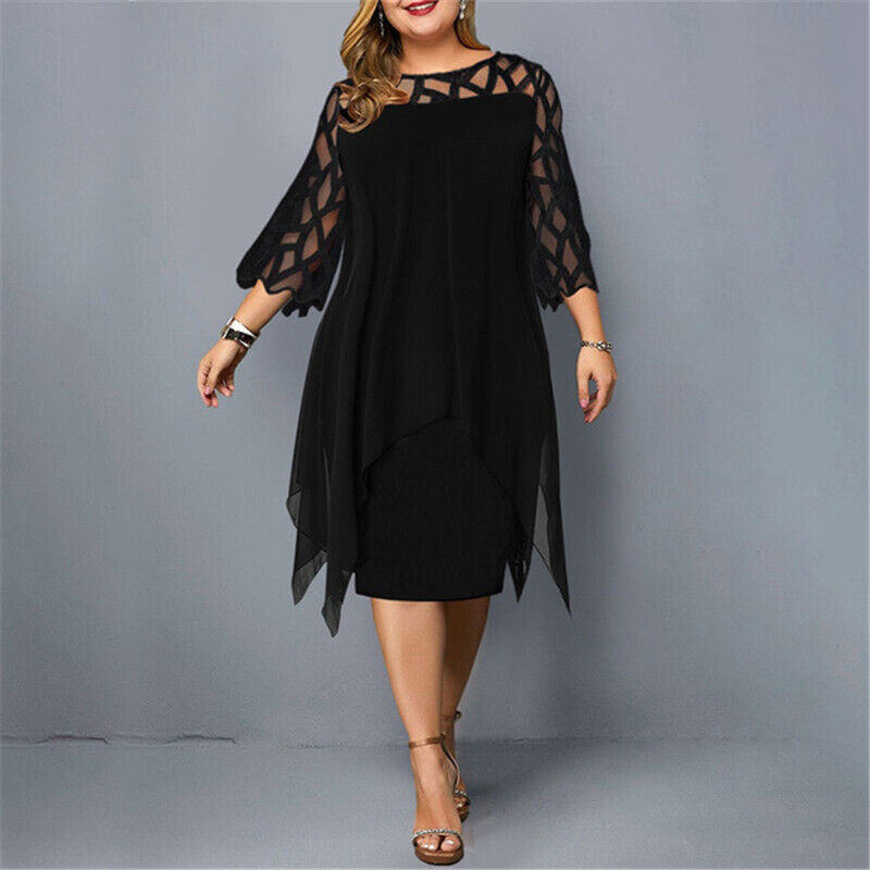 Salome – Élégante Robe Midi Grande Taille